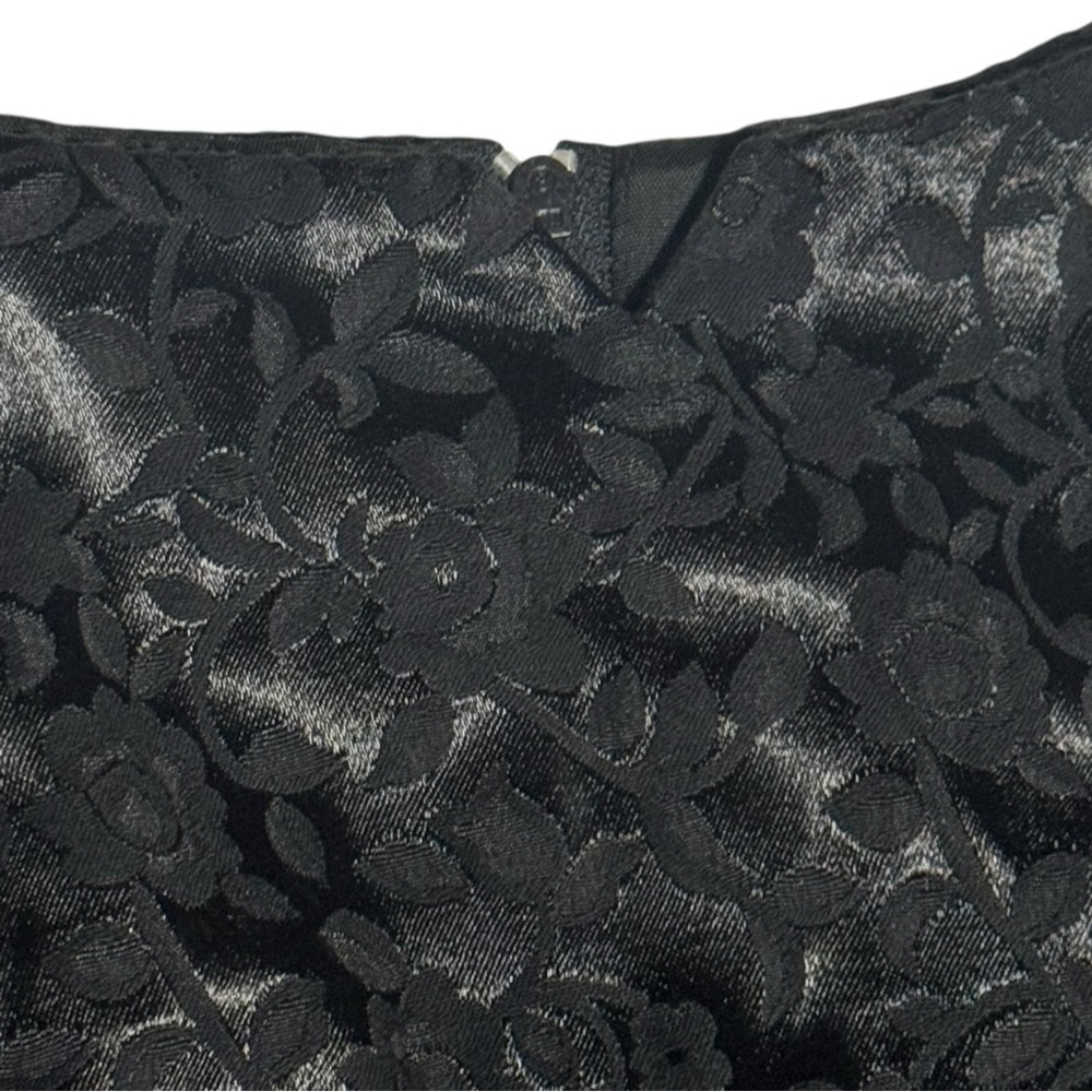 Be Smart Elegant Black Sleeveless mini Dress Y2K jacquard grunge goth floral‎ - Picture 6 of 11